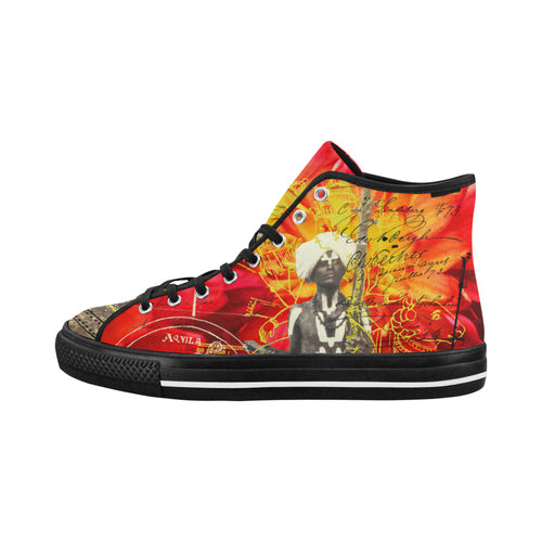 THE SITAR PLAYER Women's All Over Print Canvas Sneakers